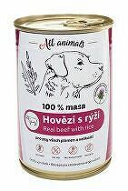 All Animals DOG mleté hovädzie mäso s ryžou 400g + Množstevná zľava zľava 15%