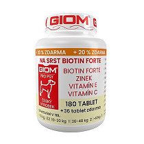 Giom dog Pre srsť Biotin FORTE 180 tbl+20% zadarmo