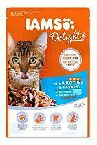 Iams Cat tuniak a sleď v želé 85g + Množstevná zľava