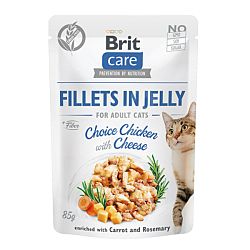 Brit Care Cat filety v želé, kura so syrom 85 g