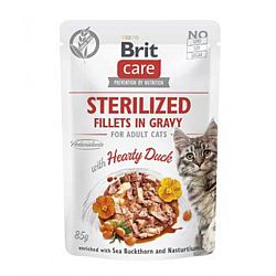 Brit Care cat kaps. steril. filet v omáčke kačka 85g