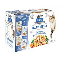 Brit Care Cat kapsičky box filety v želé, 4 x 3 ks (12 x 85 g)