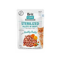 Brit Care cat steril. filet v omáčke králik kapsička 85 g