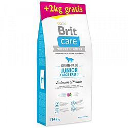 Brit Care Grain-free Junior Large Breed Salmon & Potato 12+2 kg ZDARMA