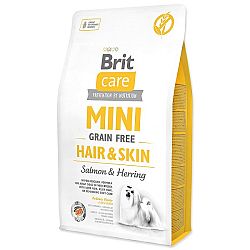 Brit Care granuly Mini Grain Free Hair & Skin losos a sleď 2 kg