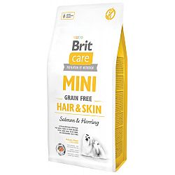 Brit Care granuly Mini Grain Free Hair & Skin losos a sleď 7 kg