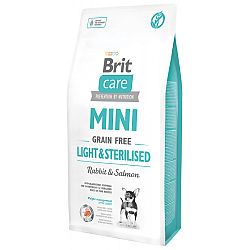 Brit Care granuly Mini Grain Free Light & Sterilised králik a losos 7 kg