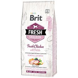 Brit Fresh granuly Puppy Healthy Growth kura a zemiaky 12kg