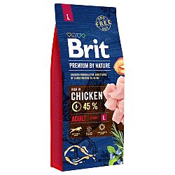 Brit Premium by Nature granuly Adult L kura 15 kg