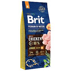 Brit Premium by Nature granuly Junior M kura 15 kg