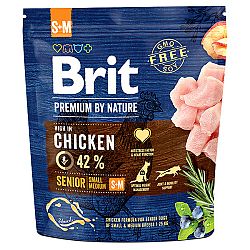 Brit Premium by Nature granuly Senior kura S+M 1 kg