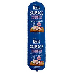 Brit Sausage Saláma pre psy kura a biela ryba 800g