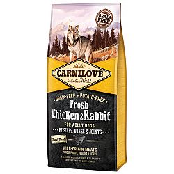 Carnilove Fresh Chicken a Rabbit Muscles, Bones a Joints for Adult dogs 12 kg