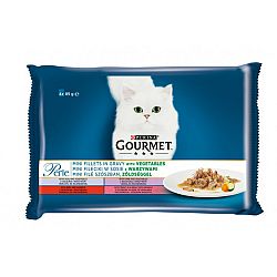 Gourmet Perle Cat kapsičky Mini filetky v štave so zeleninou 4 x 85 g