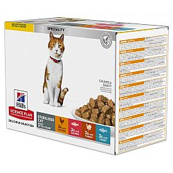 Hill´s Science Plan kapsička Feline Young Adult Sterilised Multipack Chicken & Trout & Turkey 12x85 g