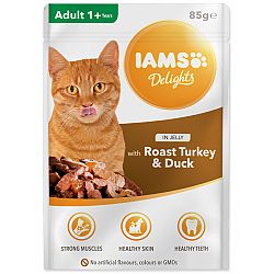 Kapsicka IAMS cat delights turkey a duck in jelly 85g