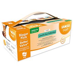 Kapsičky IAMS výber z morského a suchozemského mäsa v želé multipack 4080g