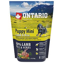 Ontario granuly Puppy Mini jahňa a ryža 0,75 kg