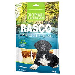 Rasco Premium pochúťka 6 cm byvolie uzly obalené kuracím mäsom 80 g