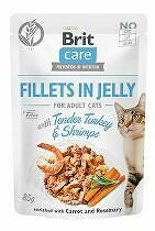 Brit Care Cat Fillets in Jelly with Turkey&Shrimps 85g + Množstevná zľava