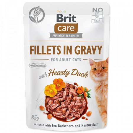 Brit Care Cat Fillets in Gravy with Hearty Duck 85 g