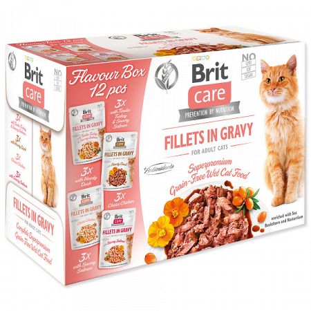 Brit Care Cat kapsička Multipack Flavour box Fillet in Gravy (4x3 ks) 12x85 g