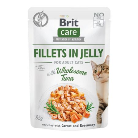 Brit Care Cat kapsičky, filety v želé s tuniakom 85 g