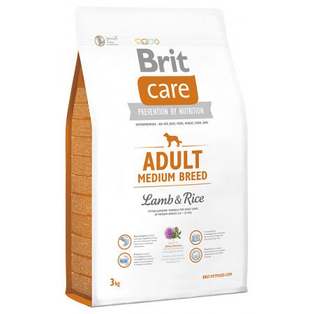 Brit Care granuly Adult Medium Breed jahňa ryža 3 kg