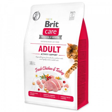 Brit Care granuly Cat Grain-Free Adult Activity Support kura a morka 0,4 kg