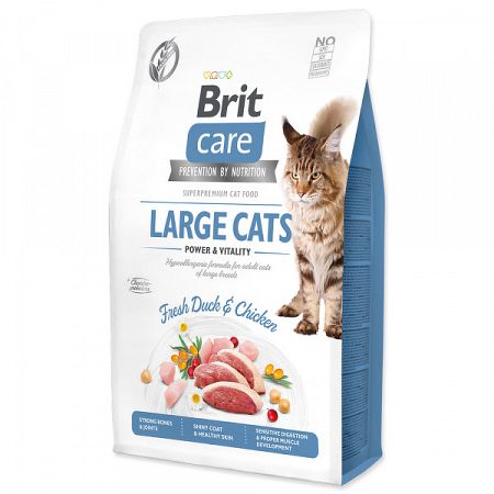 Brit Care granuly Cat Grain-Free Large cats Power & Vitality kačica a kura 2 kg