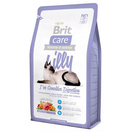 Brit Care granuly Cat Lilly I have Sensitive Digestion jahňa a losos 2kg