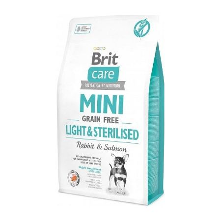 Brit Care granuly Mini Grain Free Light & Sterilised králik a losos 2 kg