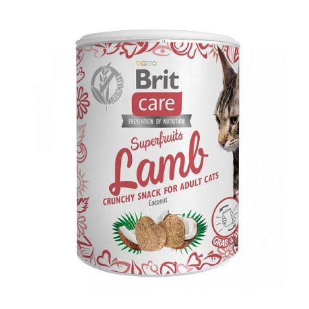 Brit Care snack pre mačky Superfruits jahňací 100g