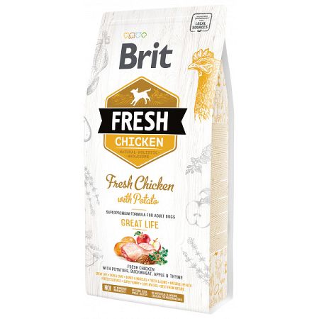 Brit Fresh granuly Adult Great Life kura a zemiaky 2,5 kg