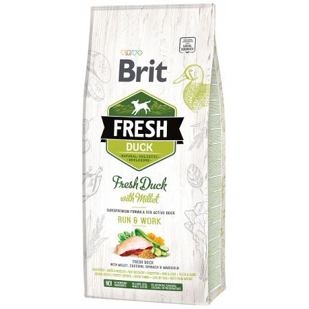 Brit Fresh granuly Run & Work kačica a proso 12 kg