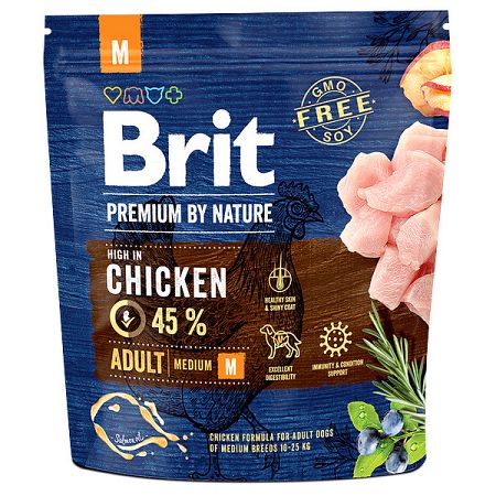 Brit Premium by Nature granuly Adult M kura 1 kg