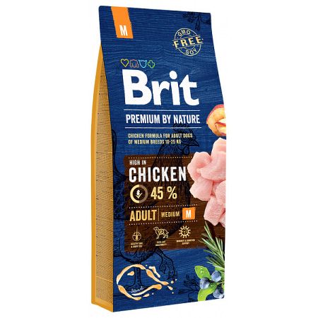 Brit Premium by Nature granuly Adult M kura 15 kg