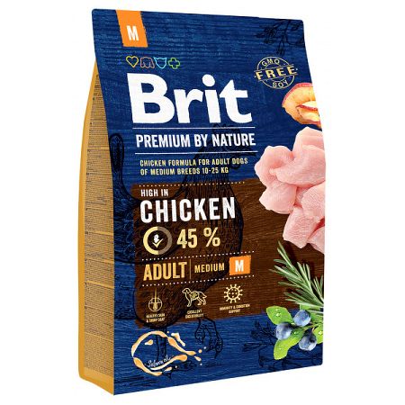 Brit Premium by Nature granuly Adult M kura 3 kg