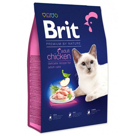 Brit Premium by Nature granuly Cat Adult kura 8 kg