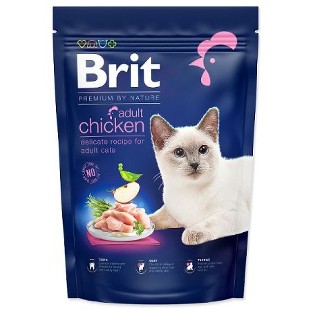 Brit Premium by Nature granuly Cat Adut kura 800 g