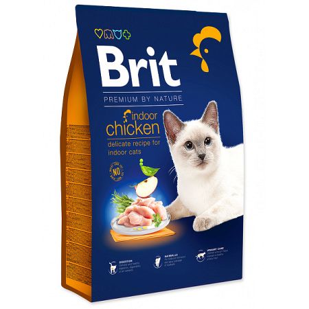 Brit Premium by Nature granuly Cat Indoor kura 8 kg