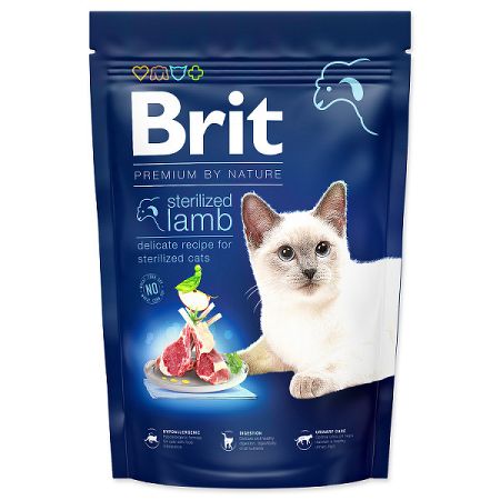 Brit Premium by Nature granuly Cat Sterilized jahňa 1,5 kg