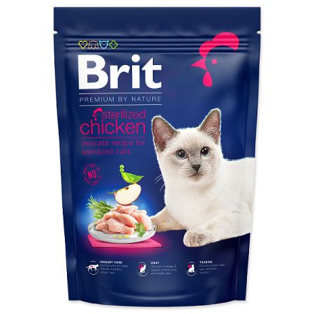 Brit Premium by Nature granuly Cat Sterilized kura 800 g