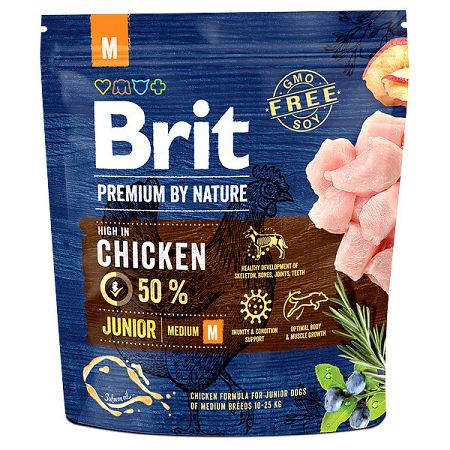 Brit Premium by Nature granuly Junior M kura 1 kg