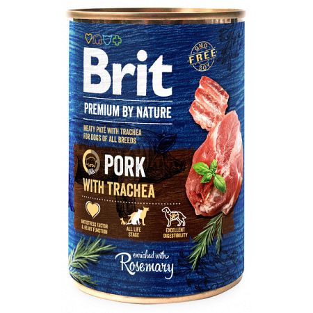 Brit Premium by Nature konzerva Pork with Trachea 400 g