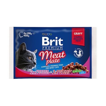 BRIT Premium Cat Meat Plate kaps.400g (4x100g)