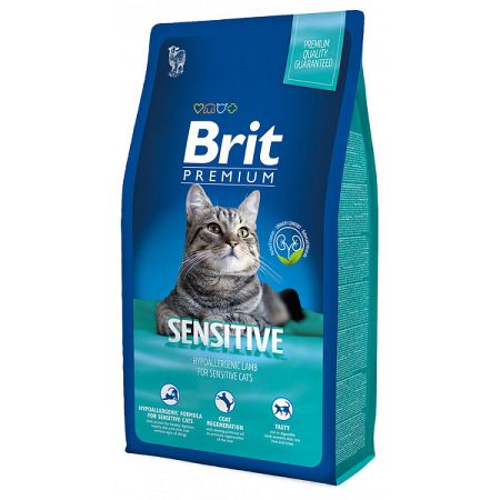 Brit Premium granuly Cat Sensitive jahňa 8 kg