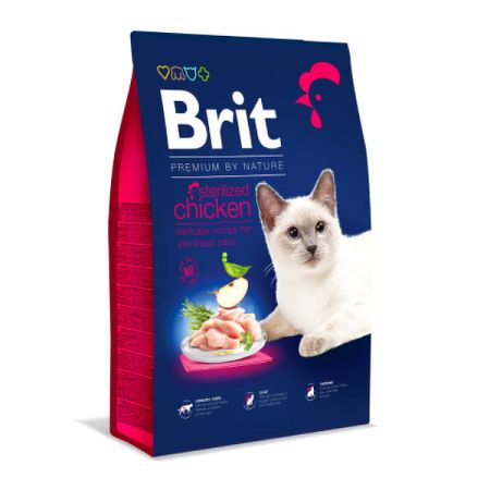 Brit Premium granuly Cat Sterilised kura 8 kg