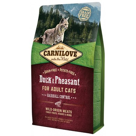 Carnilove Adult Cats granuly Hairball Control kačka a bažant 2 kg