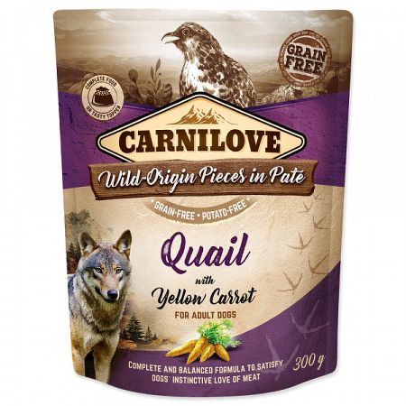 Carnilove Dog Pouch Paté prepelica so žltou mrkvou 300 g